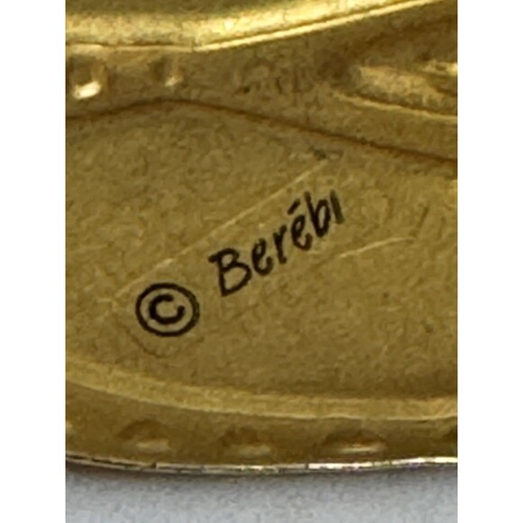 Vintage Signed Edgar Berebi Goldtone Enamel Large Statement Clip On Earrings - Picture 4 of 4